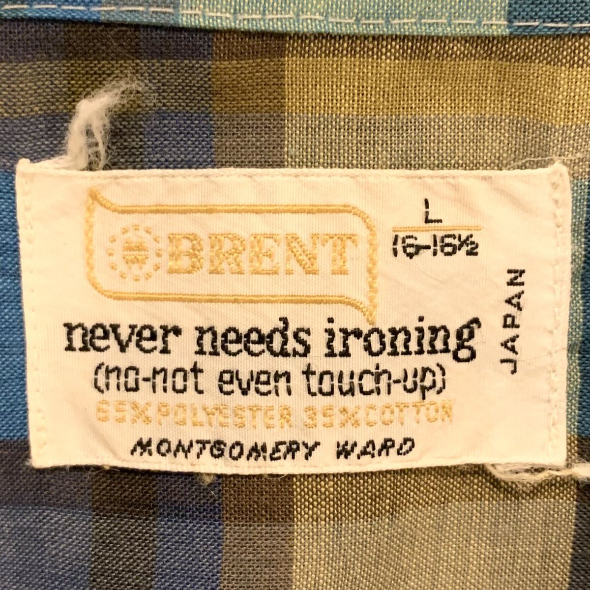 60s BRENT オープンカラーシャツ ショートスリーブ チェック柄