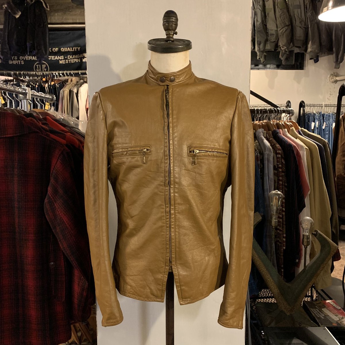 70s AMF Harley Davidson シングルレザーライダースジャケット 70s AMF Harley Davidson シングルレザーライダースジャケット