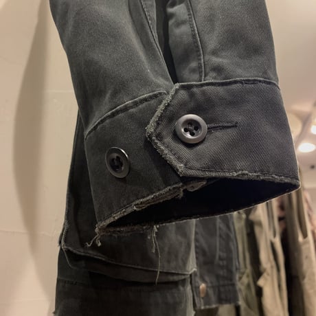 90s　POLO by Ralph Lauren　ハンティングジャケット　Ｍ-51フィールドジャケット　ラルフローレン　ダメージ加工　ブラック　(S3567)