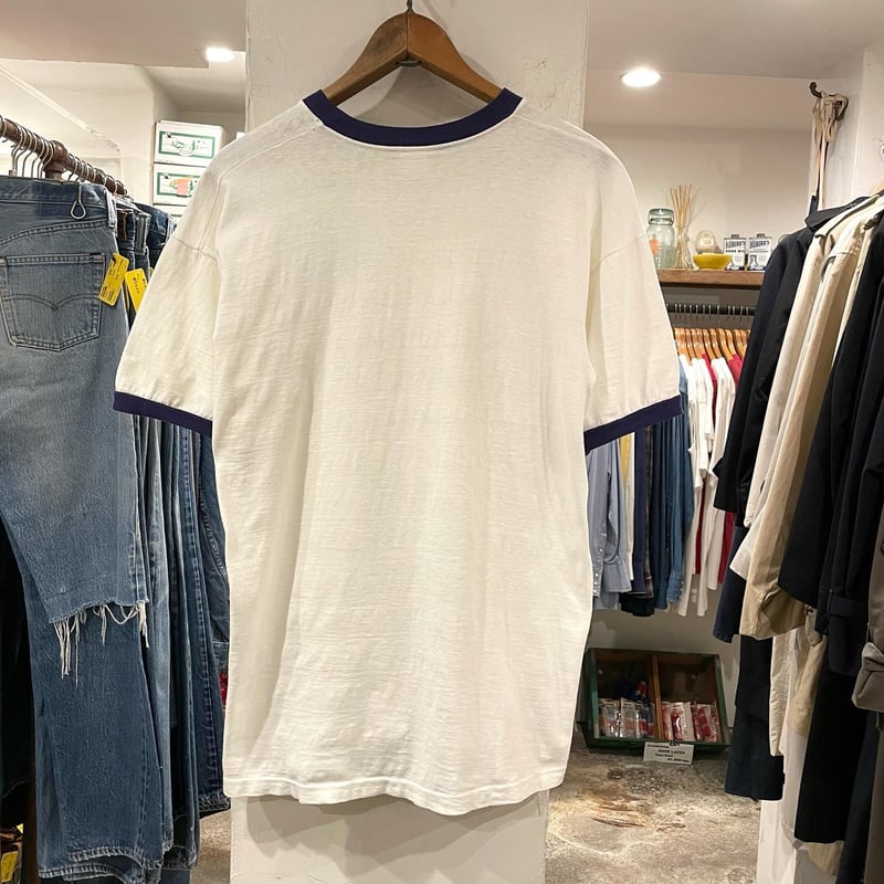 Champion リンガーTシャツ プロダクツタグ 染み込みプリント Champion リンガーTシャツ プロダクツタグ 染み込みプリント