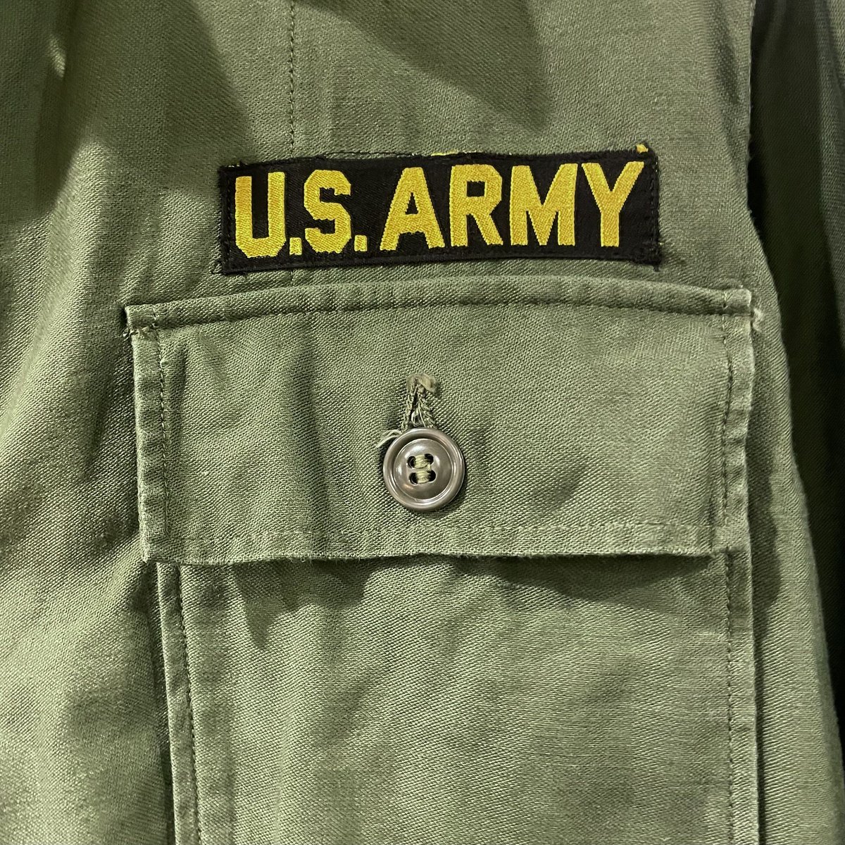 60s US ARMY ユーティリティシャツ 筒袖 OG 107 COTTON SATEEN