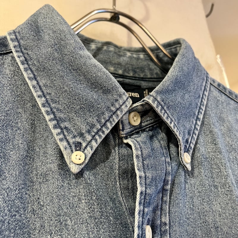90s Ralph Lauren L/Sデニムシャツ ラルフローレン ボタンダウンシャツ