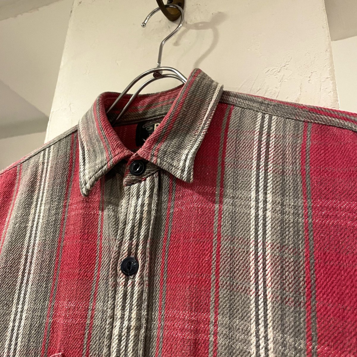 【90s 】 三つ星 RRL フランネルシャツシャツ タグ表記S (M〜L相当) 90s RRL RALPH LAUREN 90s L/Sシャツ 三つ星タグ Size L ダブ