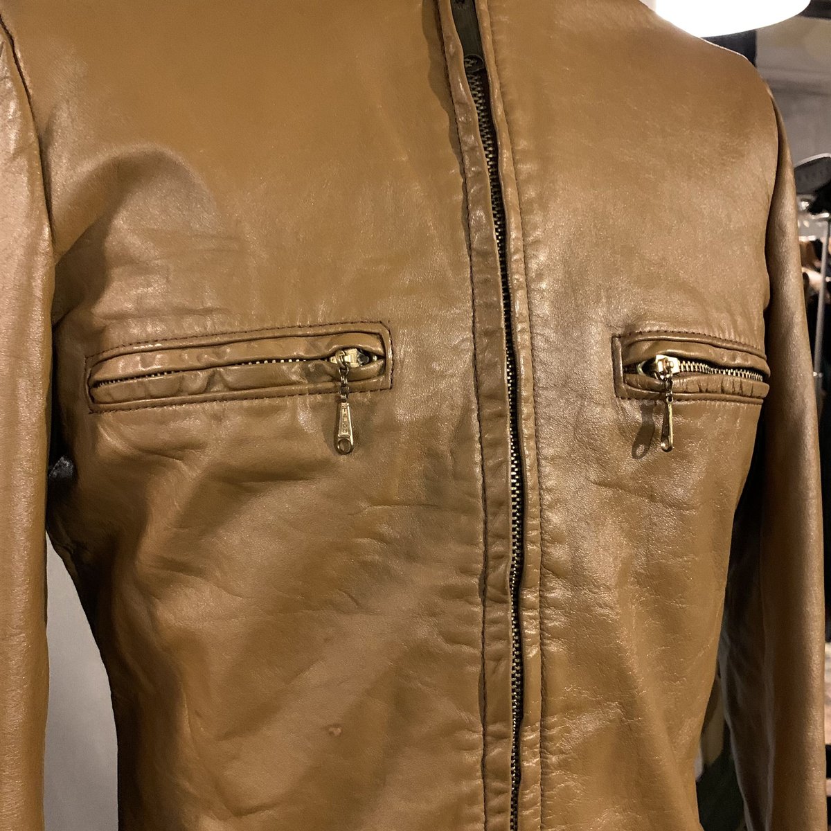 70s AMF Harley Davidson シングルレザーライダースジャケット 70s AMF Harley Davidson シングルレザーライダースジャケット