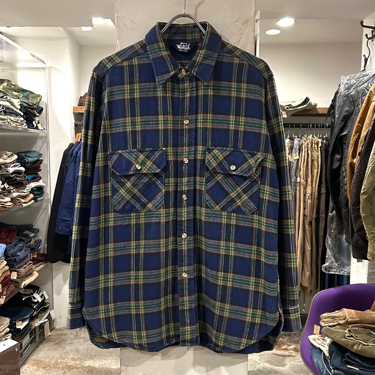 80s Woolrich L/Sネルシャツ ウールリッチ コットンシャツ USA製 80s Woolrich L/Sネルシャツ ウールリッチ コットンシャツ USA製