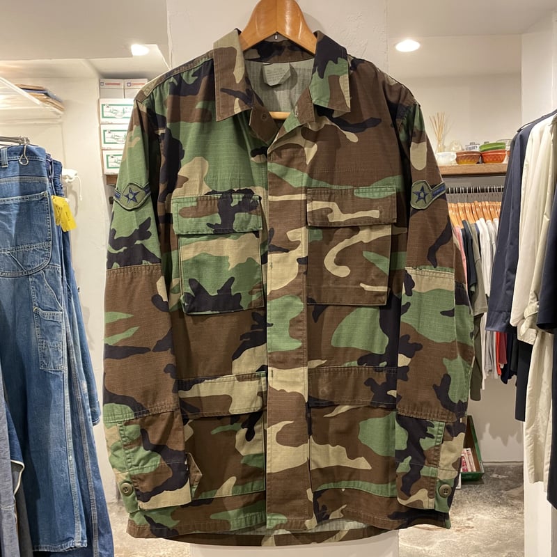 US NAVY ウッドランドカモ BDUジャケット 90s Sサイズ ミリタリー