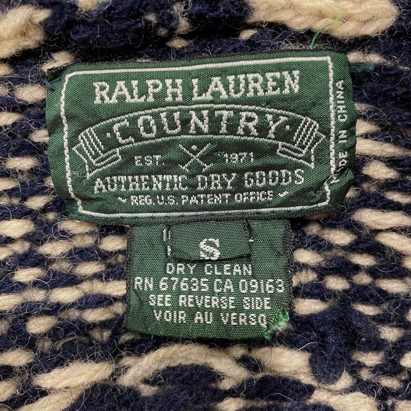 RALPH LAUREN COUNTRY 90s ネイティブ柄 ショールカラー