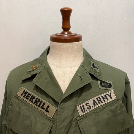 60s　US ARMY　JUNGLE FATIGUE JACKET　5th Type　Size S-R　ジャングル ファティーグジャケット　リップストップ　1969年　(S5700)