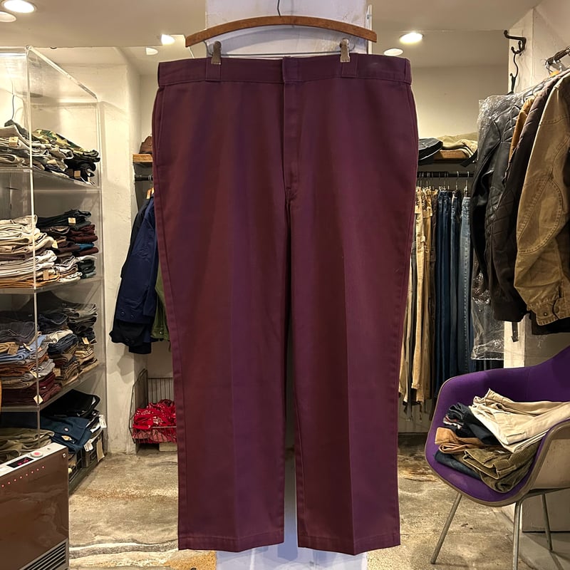 90s Dickies 874 ワークパンツ ディッキーズ ワインレッド 42×27 ½ US
