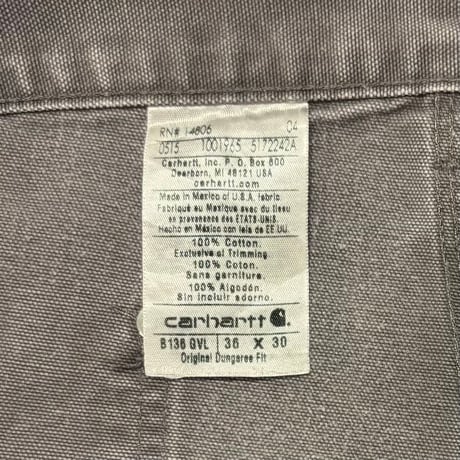 Carhartt　Double Knee Pants　36×29　ダック地　ペインターパンツ　ダブルニー　ワークパンツ　カーハート　グレー系　(S5648)