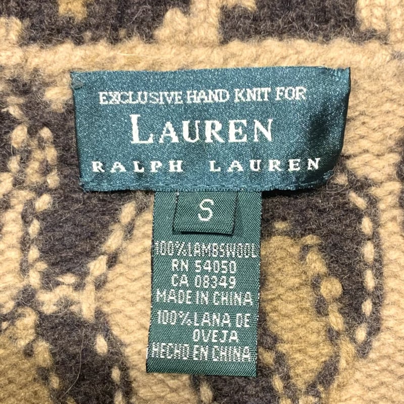 LAUREN LAUREN ショールカラー ニットカーディガン レオパード柄 LAUREN LAUREN ショールカラー ニットカーディガン レオパード柄