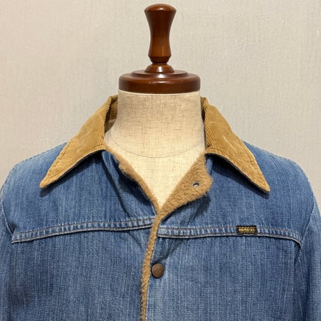 70s　MAVERICK　ボア デニムジャケット　Size 38相当　USA製　マーヴェリック　ラングラー　雰囲気系　(S5331)