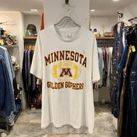 80s　Champion　ショートスリーブTシャツ　"MINNESOTA GOLDEN GOPHERS"　USA製　チャンピオン　白T　グランジ　雰囲気系　(S2357)