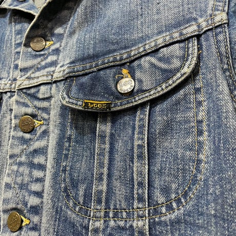 70s~　Lee 220-J　デニムジャケット　USA製　Size 36相当　リー　2ポケ　左綾　(S5735)