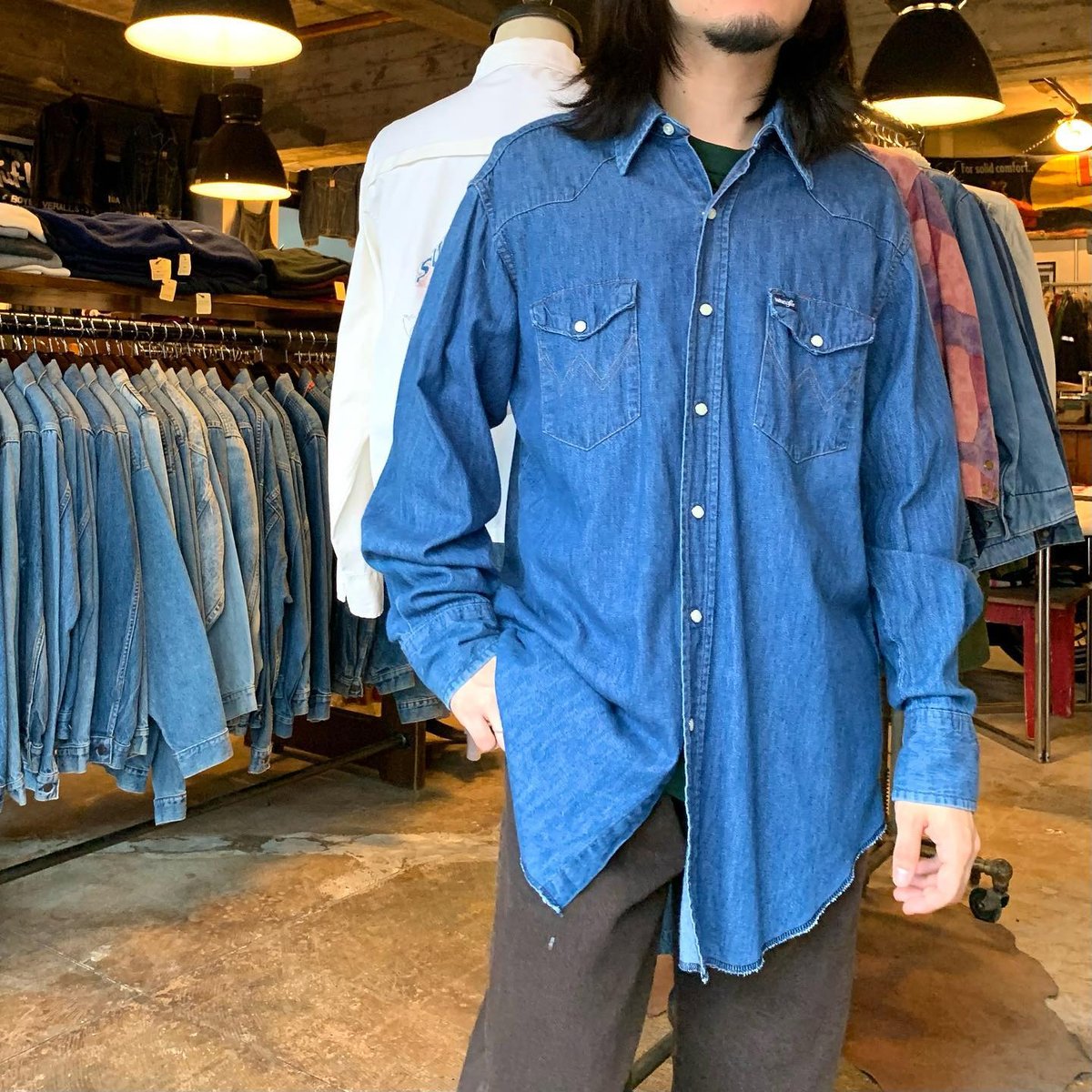 80s Wrangler 70127MW デニムウエスタンシャツ ラングラー 80s Wrangler 70127MW デニムウエスタンシャツ ラングラー