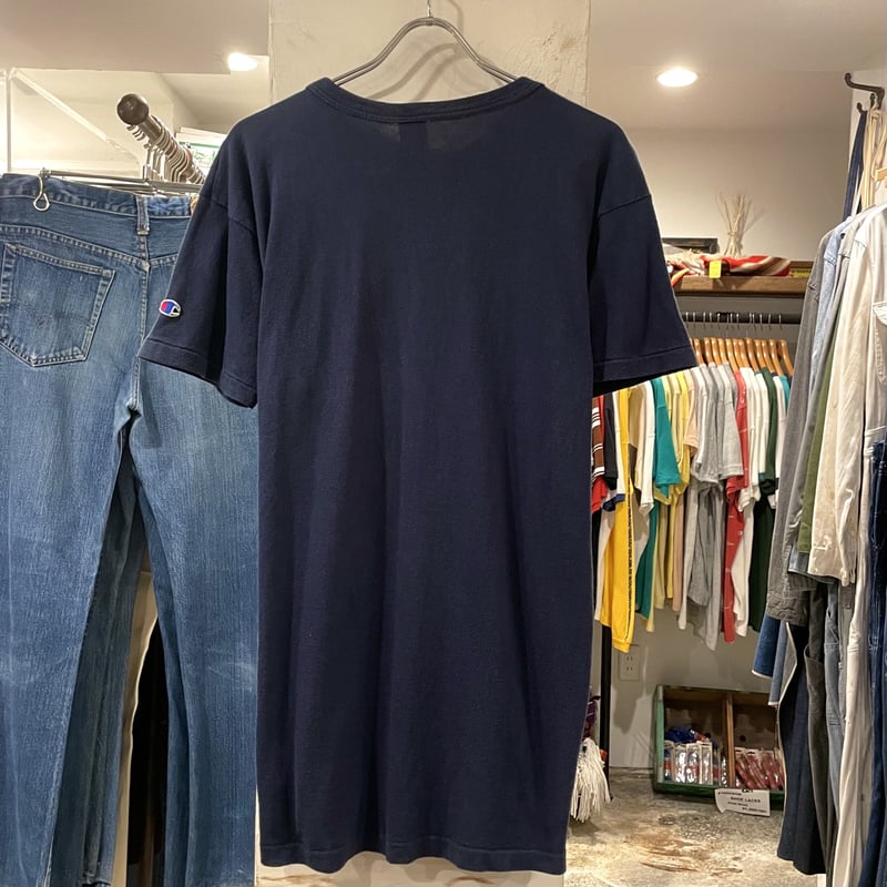 Champion ショートスリーブTシャツ 目無し ネイビー トリコタグ