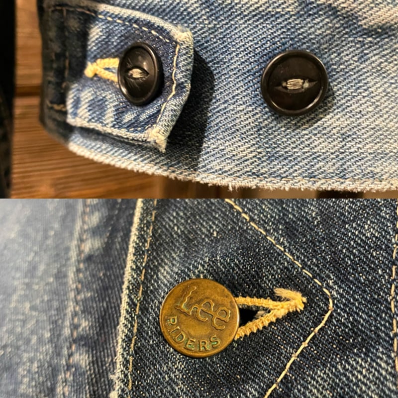 希少Lee 101j デニムジャケット　ユニオンチケット　ボタン裏刻印21 猫目 60's Lee 101-J リー デニムジャケット 黒タグ ユニオンチケット