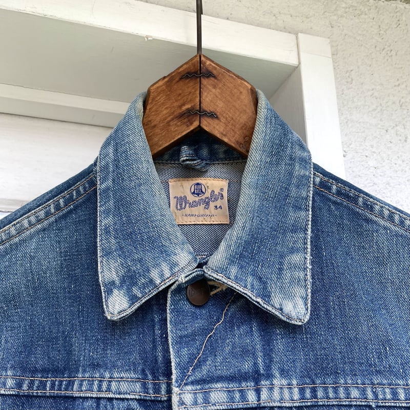 60s Wrangler 11mj デニムジャケット カットオフ バックプリント 縦 60s Wrangler 11mj デニムジャケット カットオフ バックプリント 縦