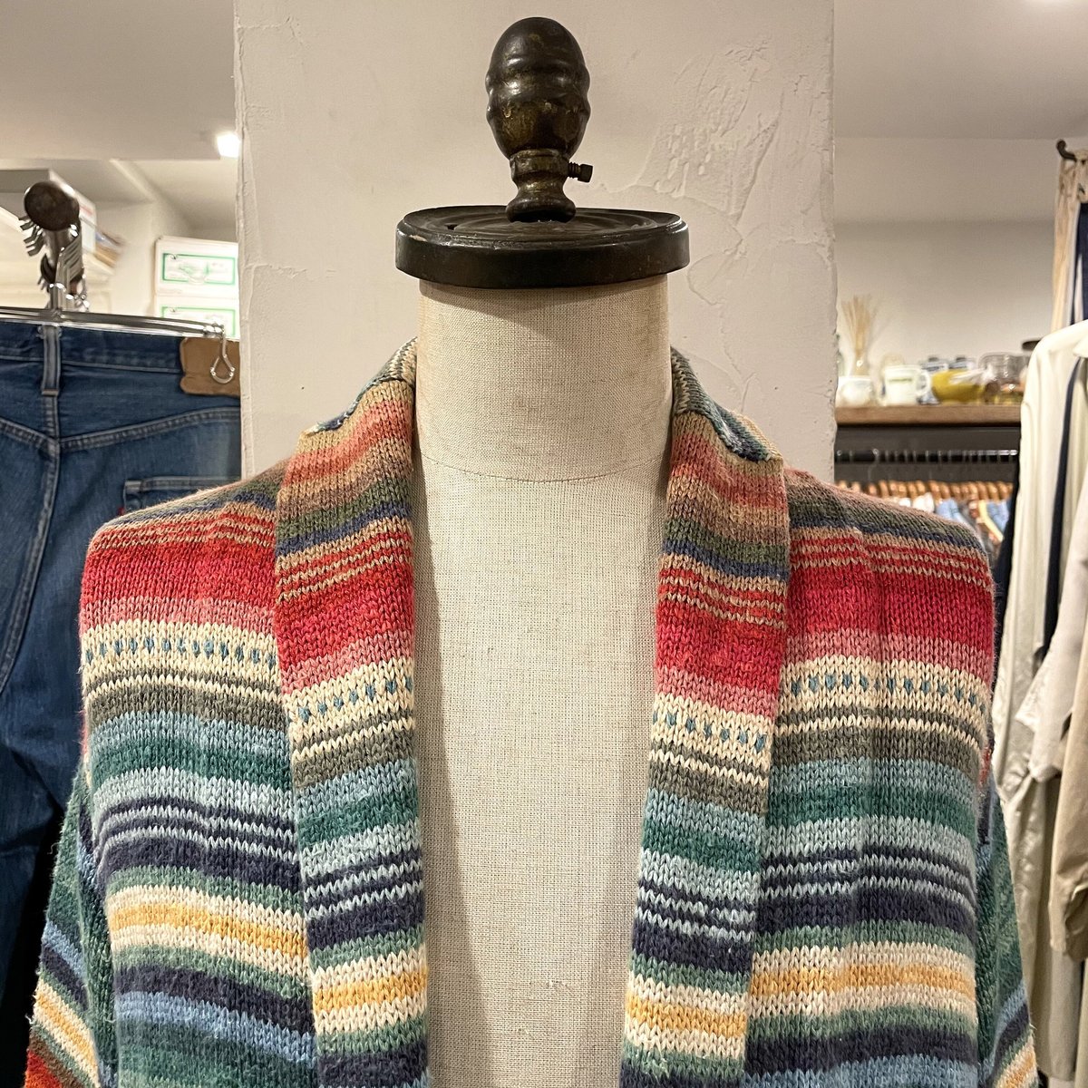 LAUREN RALPH LAUREN 90s ショールカラー ネイティブ柄 ニット LAUREN RALPH LAUREN 90s ショールカラー ネイティブ柄 ニット