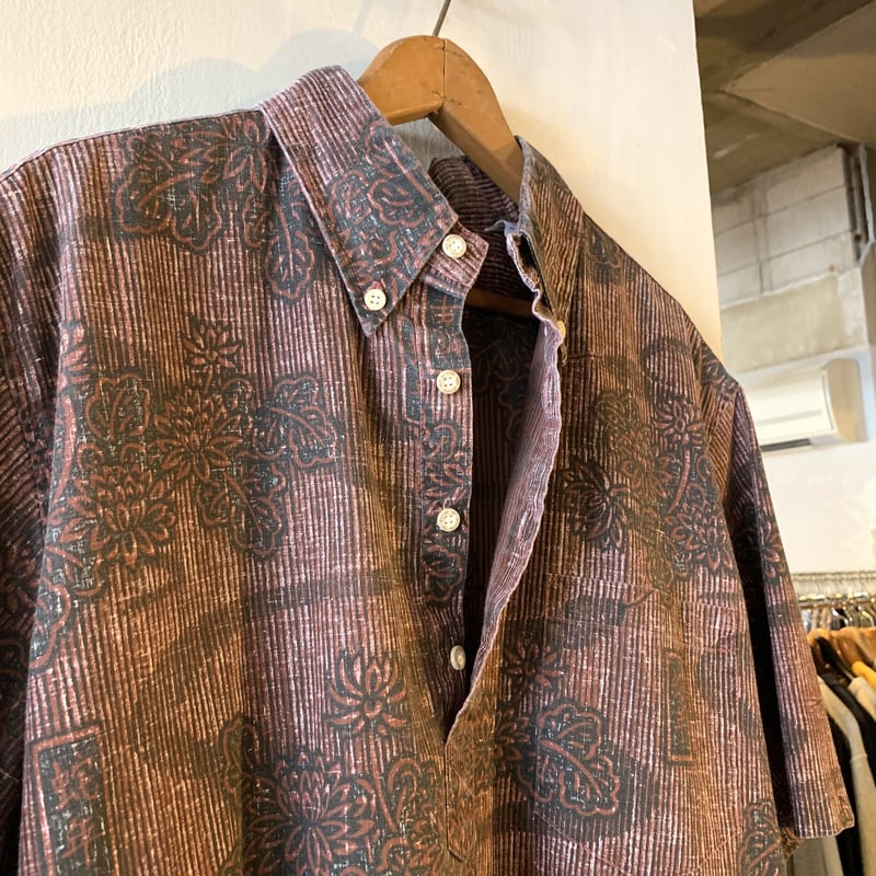 90s ハワイ製 reyn spooner 花柄 アロハシャツ ボタンダウン reyn spooner 古着 レインスプーナー REYNSPOONER 復刻 金タグ