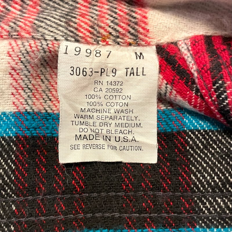 70s FIVE BROTHER L/S ネルシャツ USA製 Size M ファイブブラザー