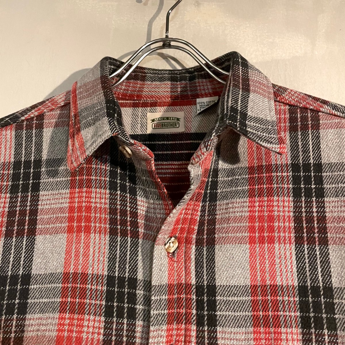 FIVE BROTHER ネルシャツ　 L フェード感良好　好配色 FIVE BROTHER L/S ネルシャツ Size L コットンシャツ ファイブ