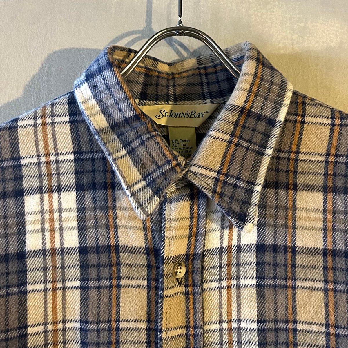 80s ST JOHN'S BAY L/S ネルシャツ USA製 Size XL セントジョン
