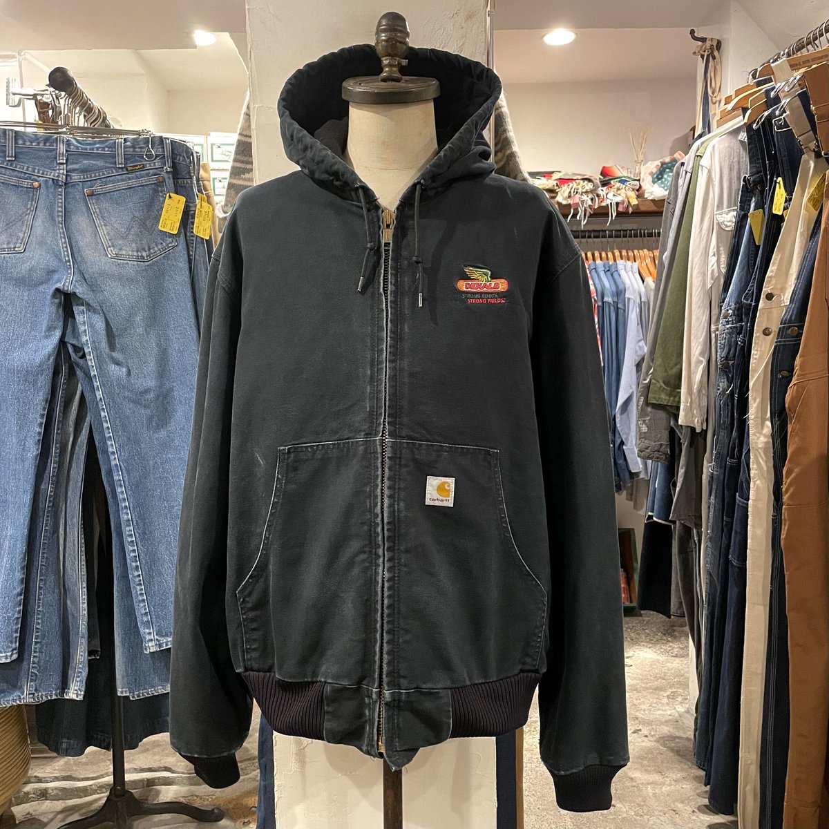 90s Carhartt アクティブジャケット ダック地 ブラック USA製