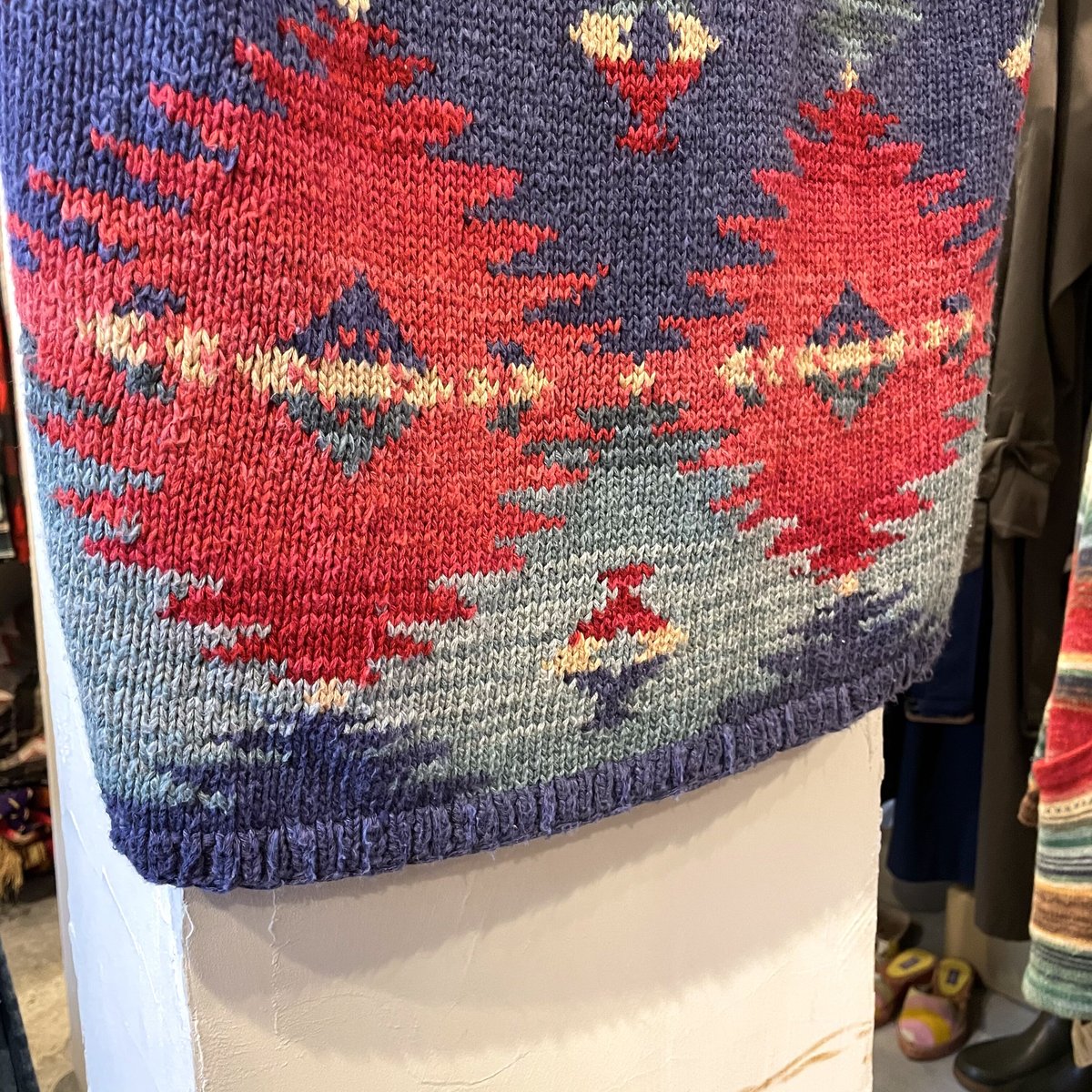 LAUREN RALPH LAUREN 90s ネイティブボーダー柄 ニットベスト LAUREN RALPH LAUREN 90s ネイティブボーダー柄 ニットベスト