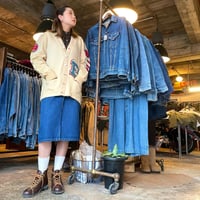 60s　Dehen　Vintage Lettered Cardigan　レタードカーディガン　生成り　オフホワイト　ロカビリー　(S2815)