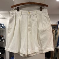 90s　Polo by Ralph Lauren　ツータックショーツ　W36　USA製　ラルフローレン　ハーフパンツ　ホワイト　(S5660)