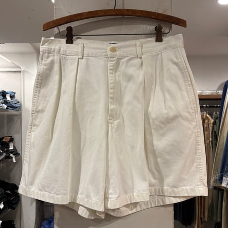 90s　Polo by Ralph Lauren　ツータックショーツ　W36　USA製　ラルフローレン　ハーフパンツ　ホワイト　(S5660)