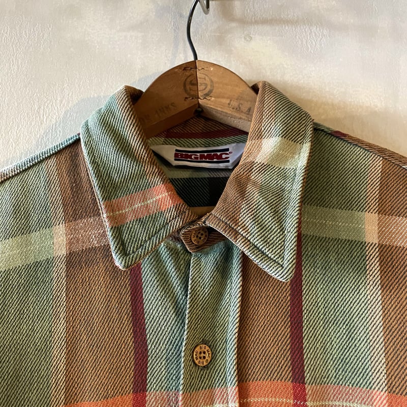 80s BIG MAC ネルシャツ USA製 コットンシャツ チェック柄 ワーク