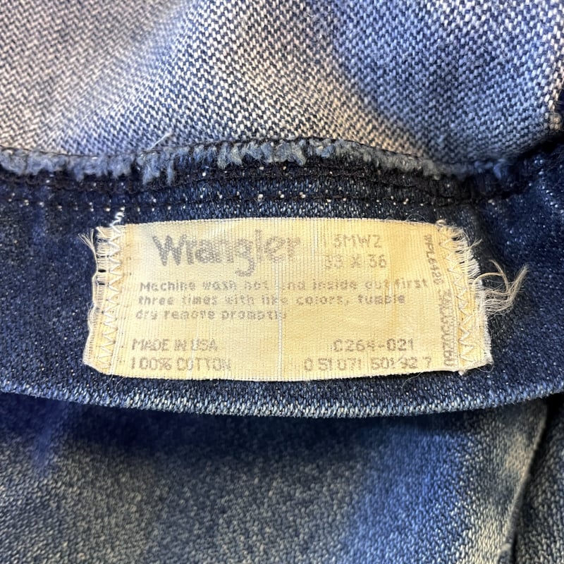 80s Wrangler 13MWZWK 32×31½ USA製 ラングラー ヒゲ ハチノス