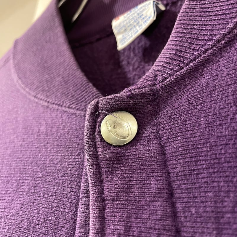 90s Champion スナップカーディガン reverse weave パープル USA製