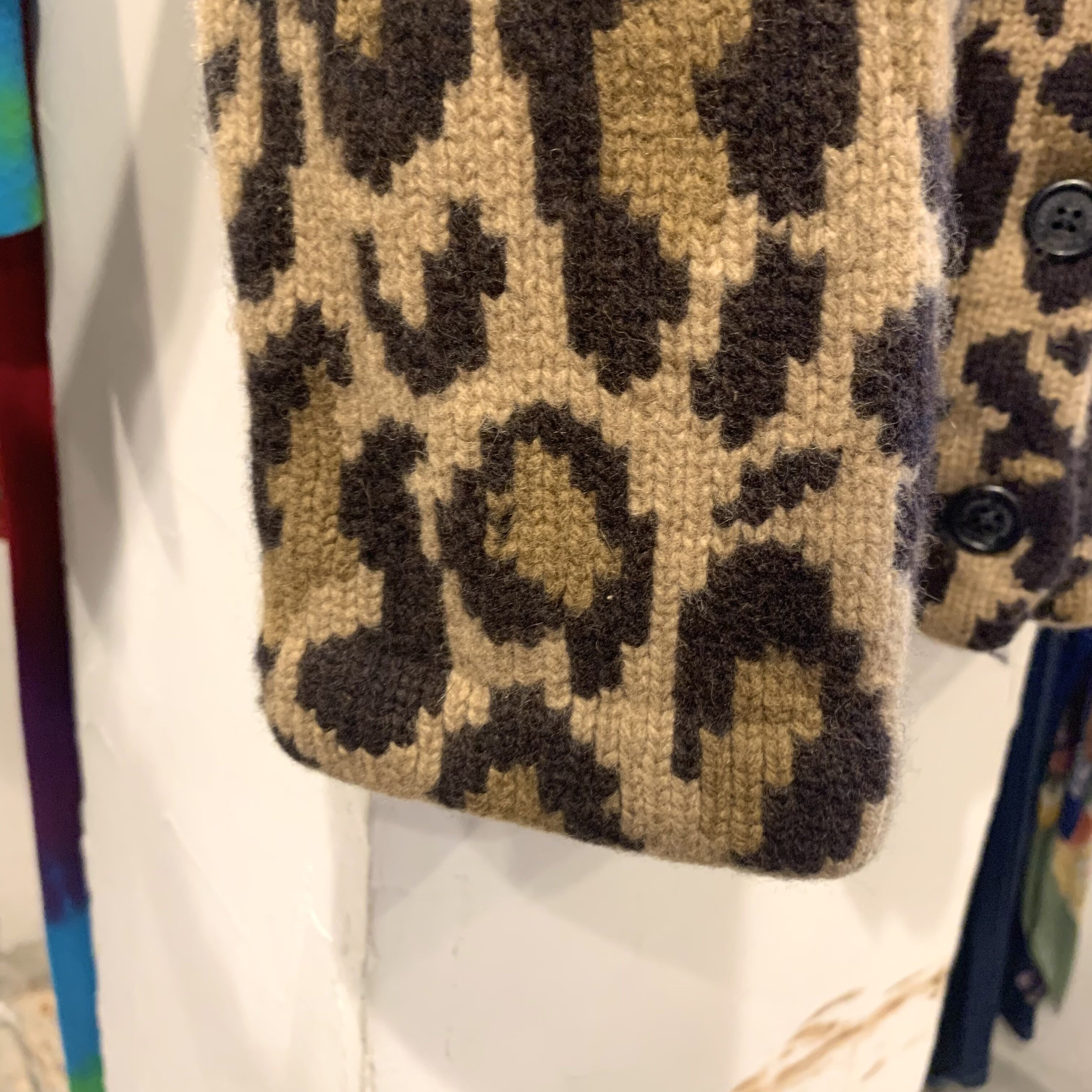LAUREN LAUREN ショールカラー ニットカーディガン レオパード柄 Ralph