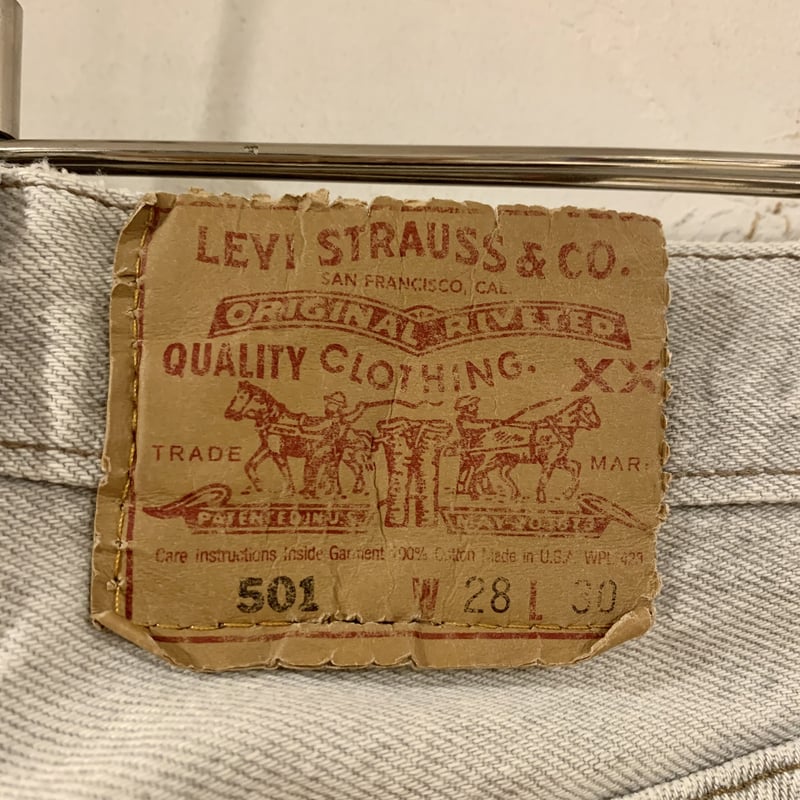 90s Levi's 501 カラーデニム グレー ボタン裏522 USA製 (S2130)