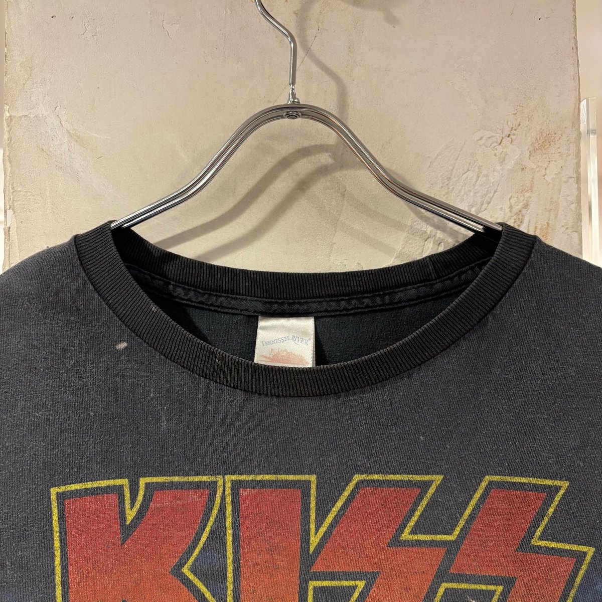 90s KISS ラインストーン Tシャツ KISS -キッス- LOGO 「ロゴ」 Tシャツ（ラインストーン