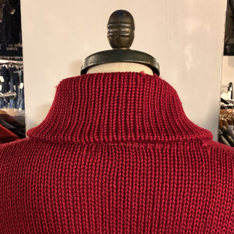 30s〜 Vintage Cardigan ショールカラー カーディガン ワイン