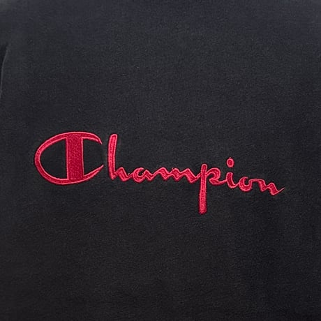 90s　Champion　リバースウィーブ　Reverse Weave　USA製　Size L　スクリプトロゴ　ブラック　刺繡タグ　チャンピオン　(S5369)