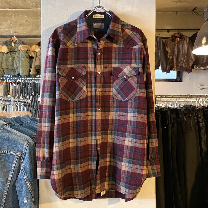 70s PENDLETON L/S ウエスタンシャツ L USA製 好配色 ペン 70s PENDLETON L/S ウエスタンシャツ L USA製 好配色 ペン