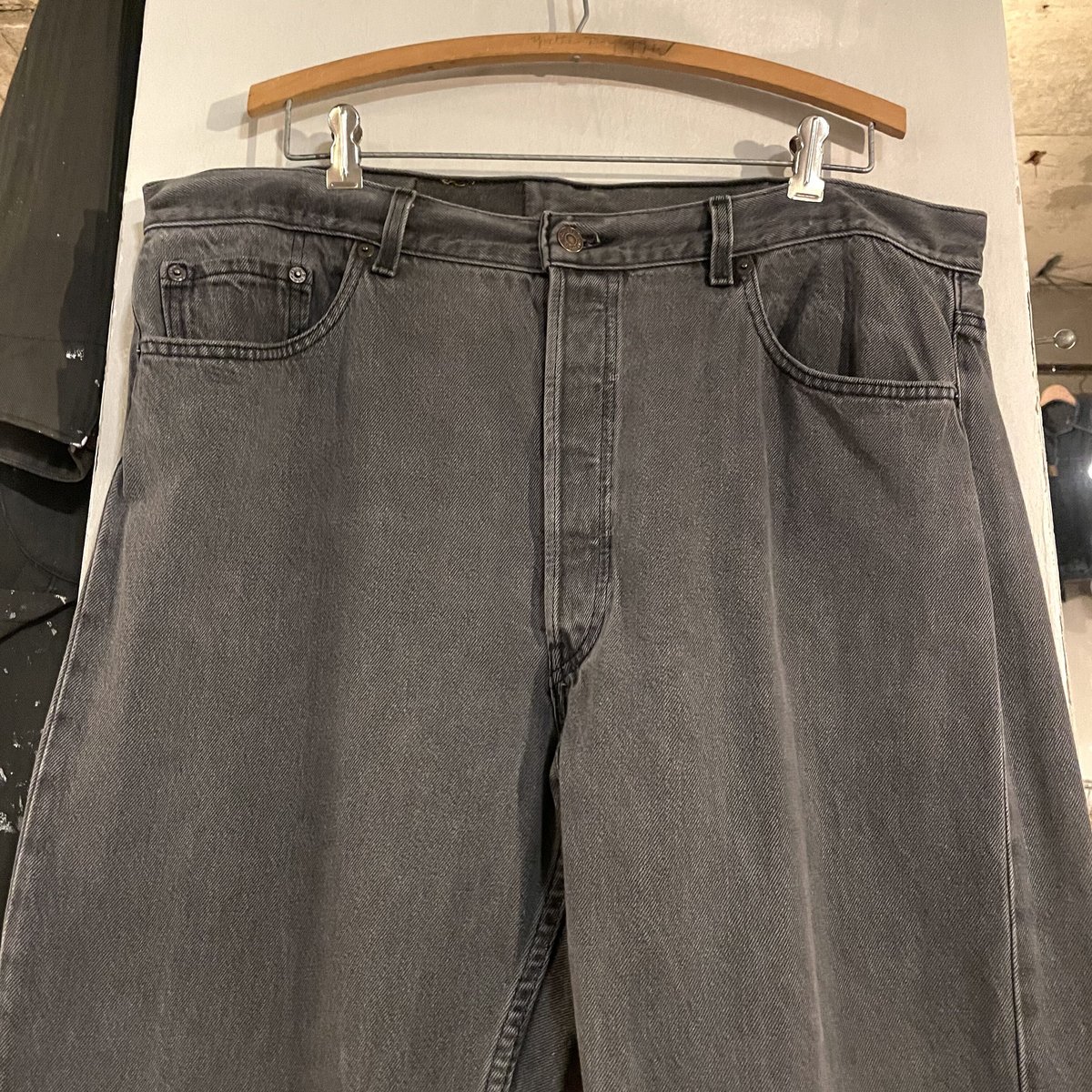 90s Levi's 501 0660 後染め ブラックデニム パンツ 40×34 USA製