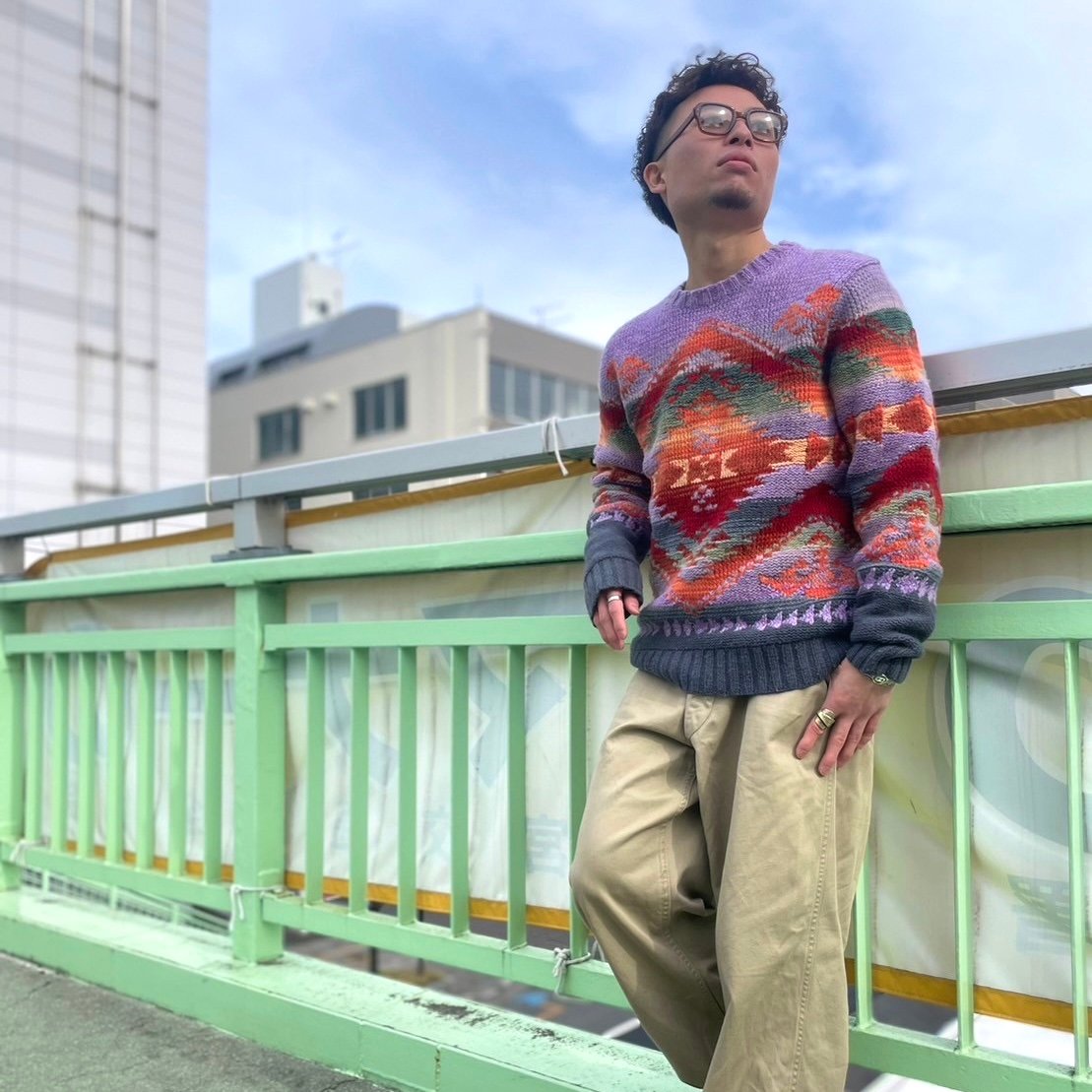 エルフ様RALPH LAUREN　ローレン　ネイティブ柄コットンニット original
