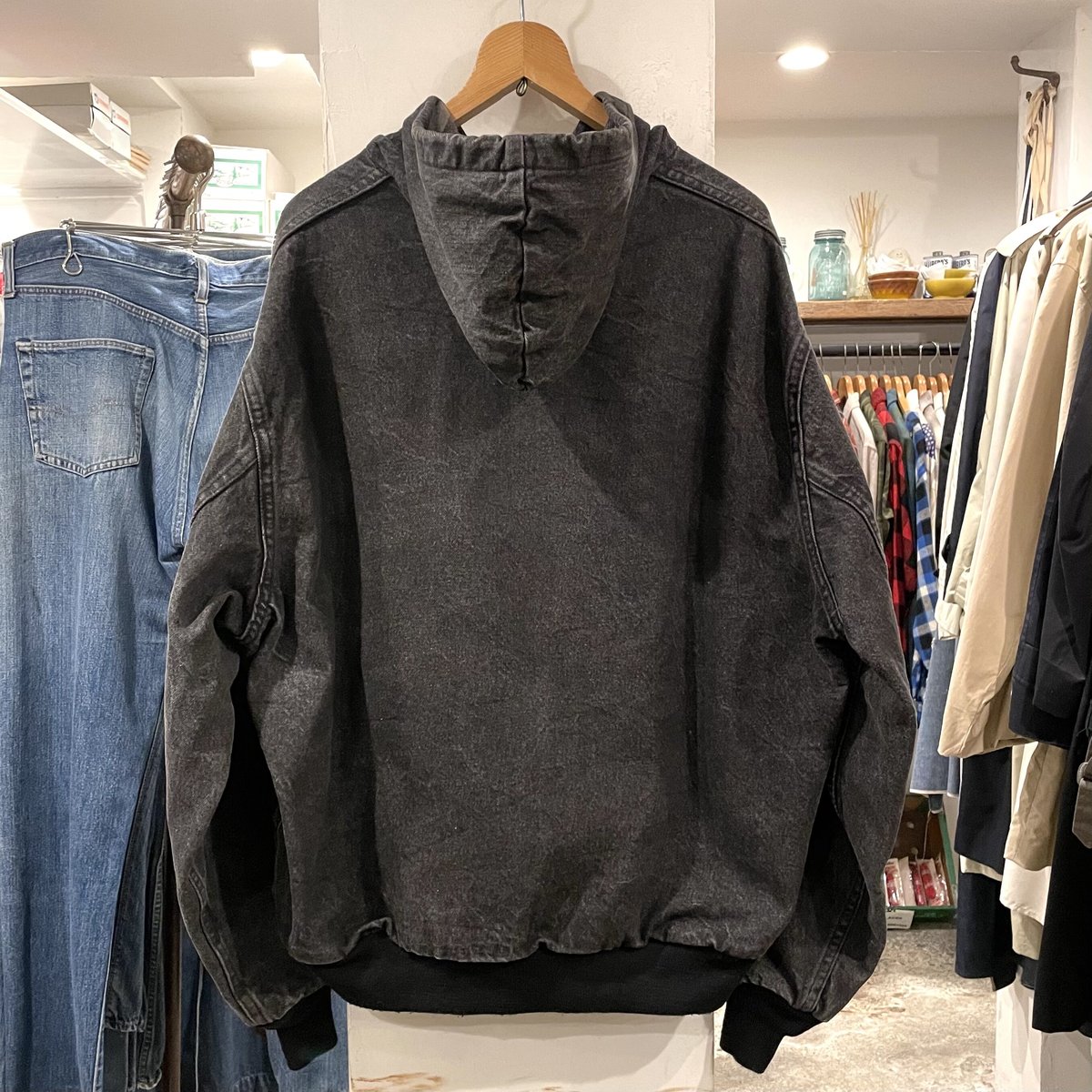 carhartt 80s USA製 ブラックデニム アクティブジャケット XXL carhartt 80s USA製 ブラックデニム アクティブジャケット XXL