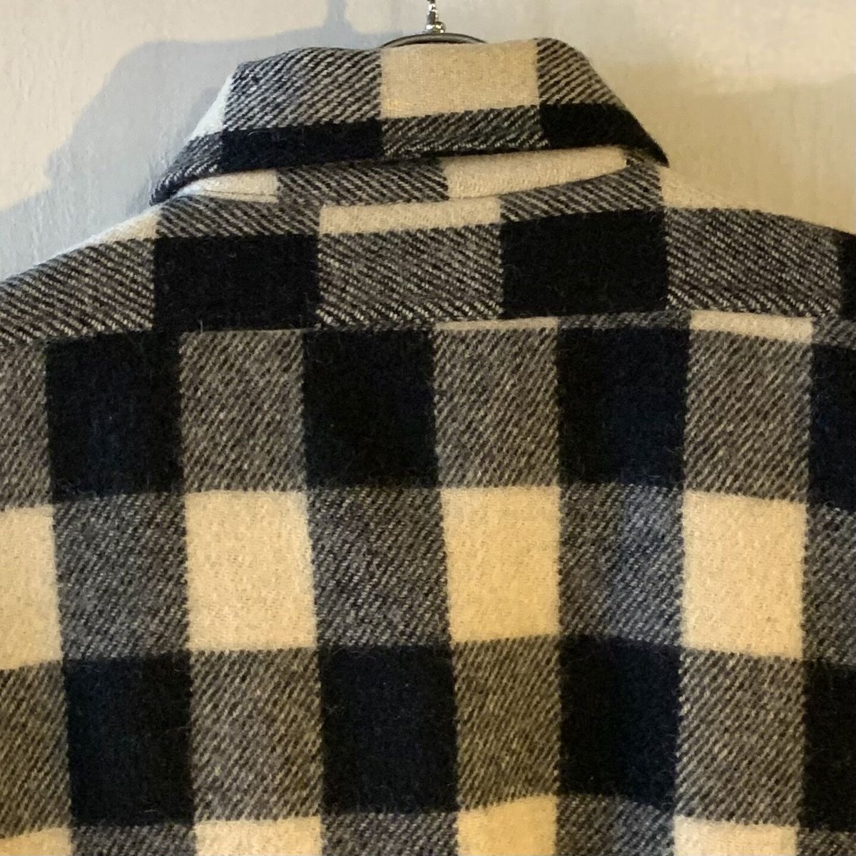 超美品 40s 50s wool shirts ウールシャツ 40s BRENT L/S Vintage Wool Shirt ウールシャツ 白黒 三つ星タ