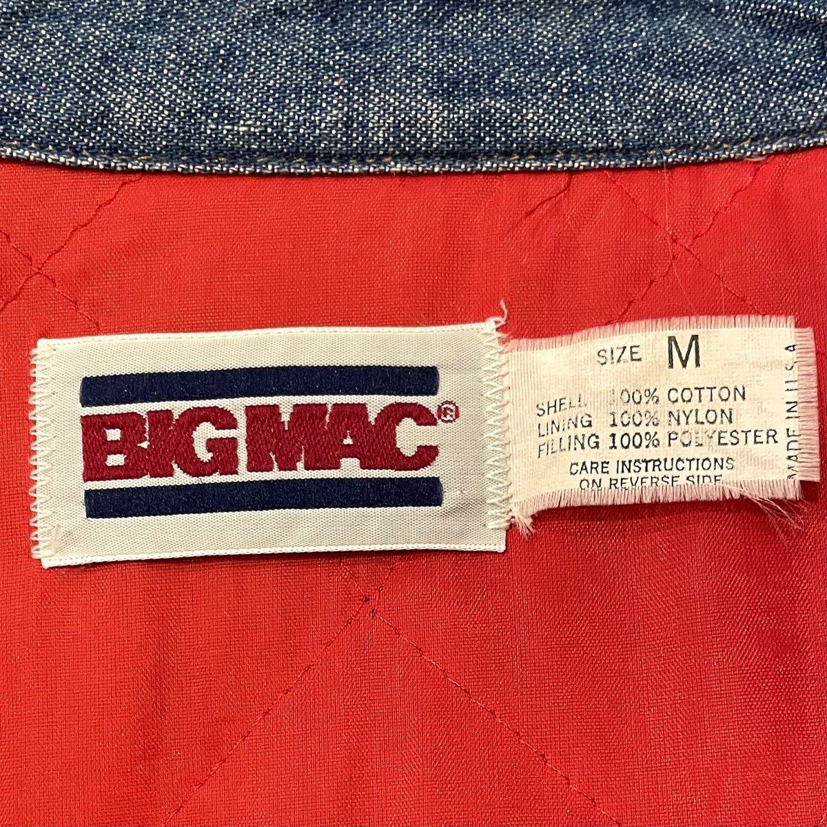 80s BIG MAC デニムウエスタンシャツ キルティングライナー USA製 80