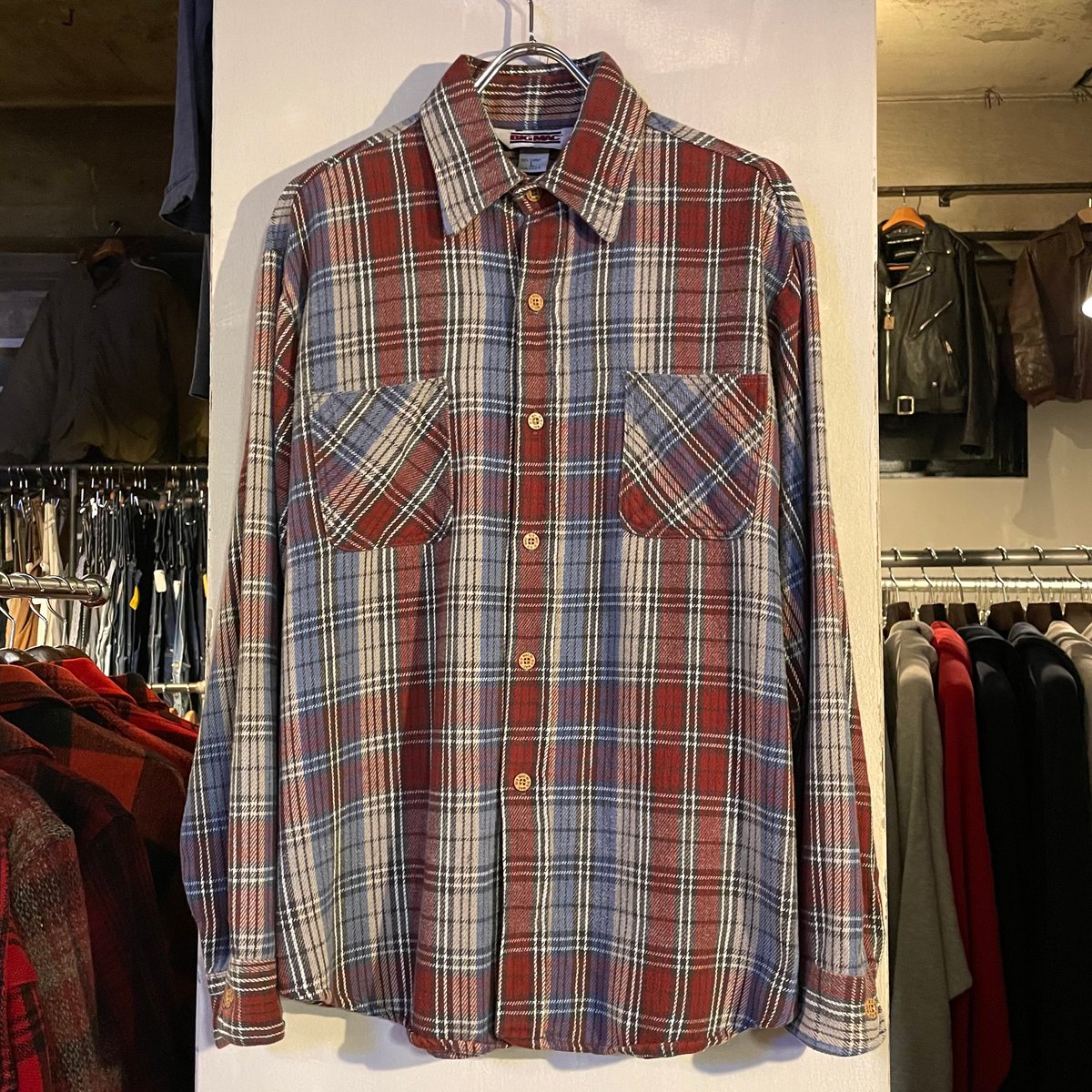 80s BIG MAC L/S ネルシャツ USA製 Size L コットンシャツ (S388 80s BIG MAC L/S ネルシャツ USA製 Size L コットンシャツ (S388
