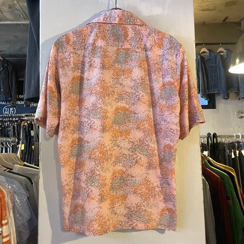 70s TOWNCRAFT S/S ボックスシャツ 総柄 USA製 JC Penny (S36
