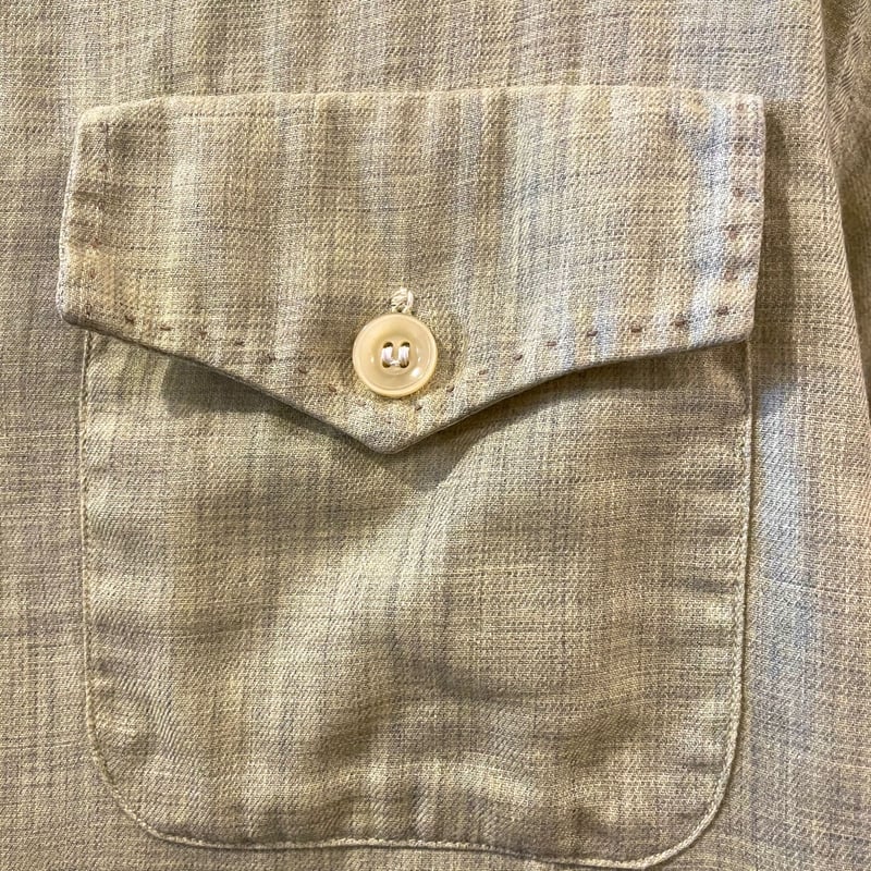 50s USA製 Berma ヴィンテージ ボックスシャツ カスリ ループカラー 50s USA製 Berma ヴィンテージ ボックスシャツ カスリ ループカラー