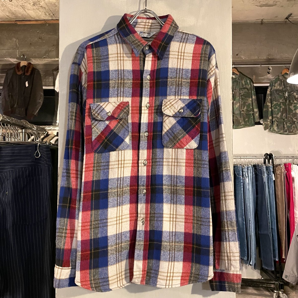 70s FIVE BROTHER ネルシャツ ファイブブラザー USA製 コットンシャツ